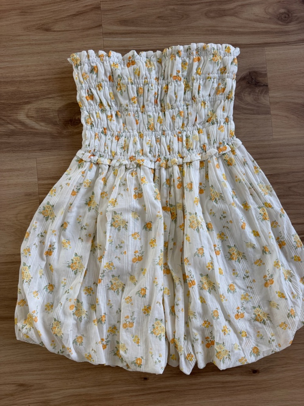 Jessica Simpson White Smocked Cotton Top